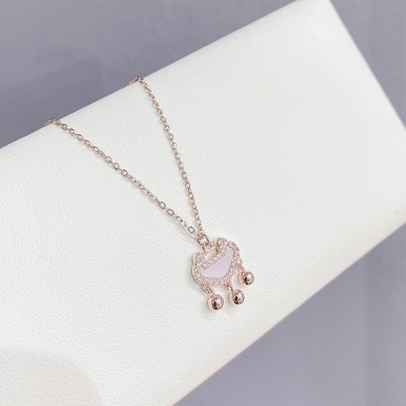 

Ожерелья для женщин корейская мода сексуальная женская ключичная цепочка ювелирные изделия замок микро цирконий ключичная цепочка