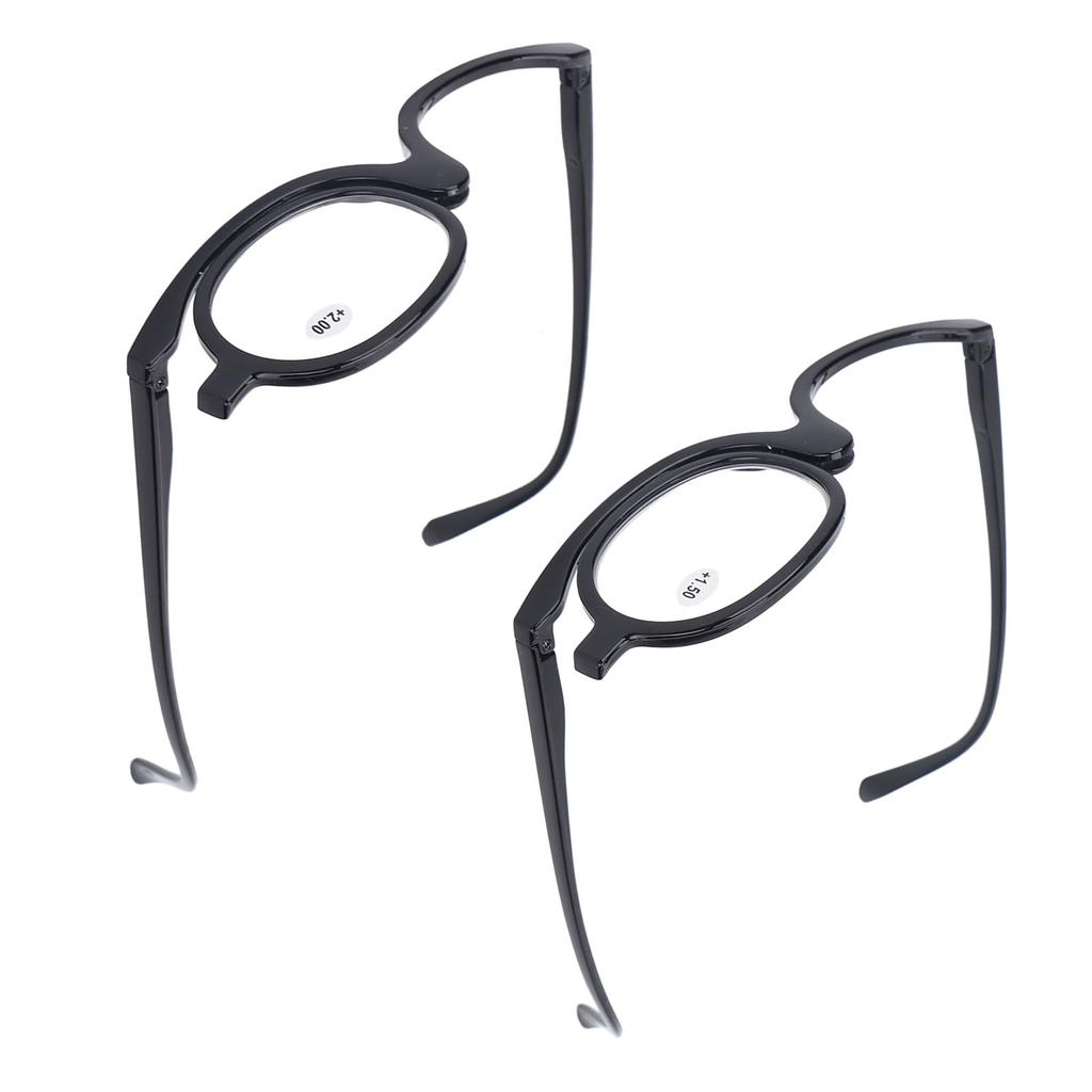 Magnifying Makeup Glasses Eye Flip Down Lens Fashionable Makeup Single Sided Glasses Black