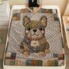 1Pc Dog Patchwork Art Print Flannel Blanket High Quality Warm Comfortable Cover for All Seasons Perfect for Gifts Home Decor