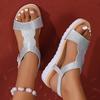 Fashion Fashion Silver Crystals Platform Sandals Women Summer Elastic Band Thick Bottom Sandles Woman 2025 Lightweight Beach Sandals