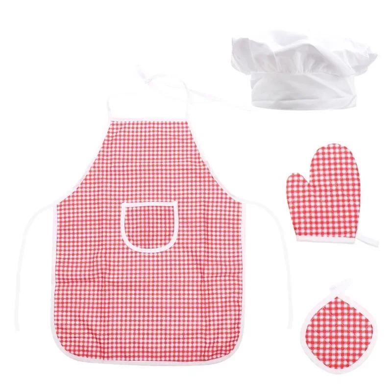 Play House Kitchen Toys Kit Chef Suit Apron Cake Mini Baking Mold Glove Spoon Cup Hat Tool Pretend Play Girls Birthday Gifts