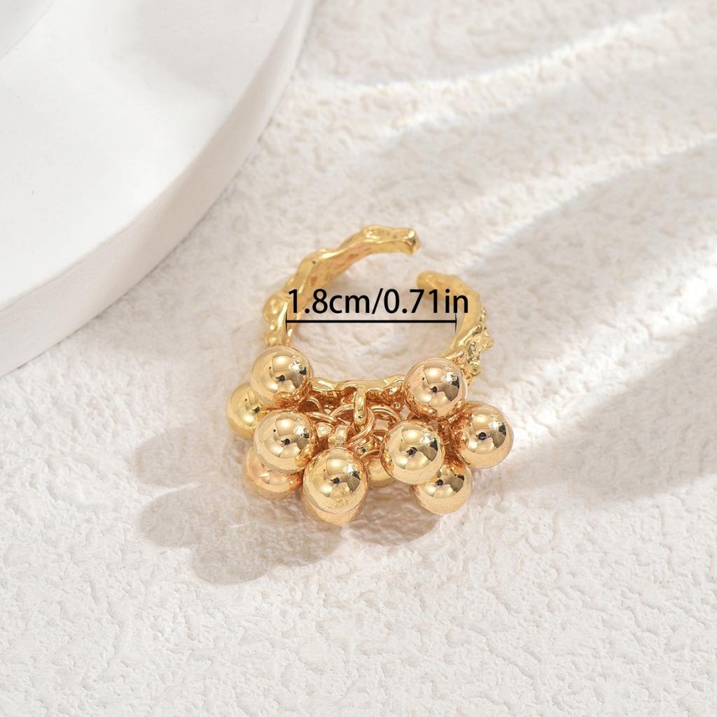 2025 New Fashion Style Women's Jewelry, Geometric Exaggerated Metal Design Ring Versatile Opening Adjustment