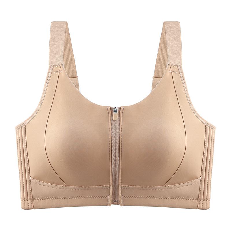 Shaping Bra Women's Lift Top Support Bra Women's Gathering Bra Anti-sagging Secondary Breasts Front Zipper Bra