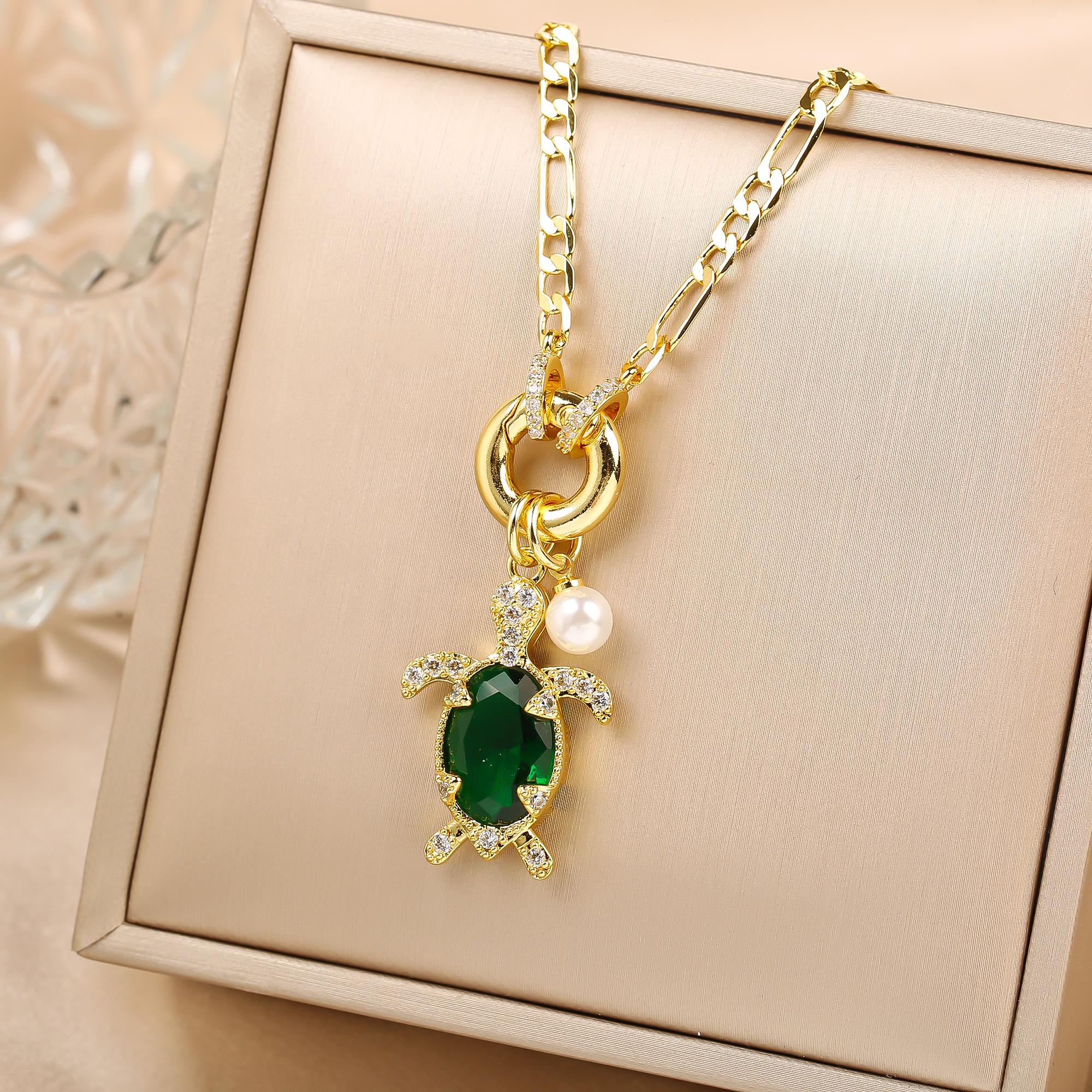 

Горячая Распродажа Милый Кулон в виде Животного Морской Черепахи из Кристалла Высокое Качество Женский Девушкам Повседневная Вечеринка Цепочка на Ключицу Циркон Подарок