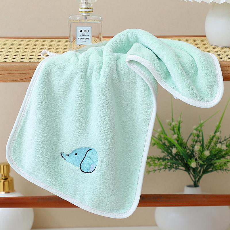 

Exquisite Coral Fleece Toddler Towel - Absorbent, Embroidered Cartoon Design for Kids 50x25 cm
