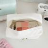 Small Rose Knitted Cotton Octagonal Makeup Storage Bag With Waterproof Design For Daily Use