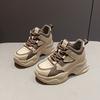 Fashion Chunky Platform Women Sport Sneaker Lace-Up Thick Bottom Vulcanize Shoes Woman Spring Autumn Pu Leather Breathable Running Shoes