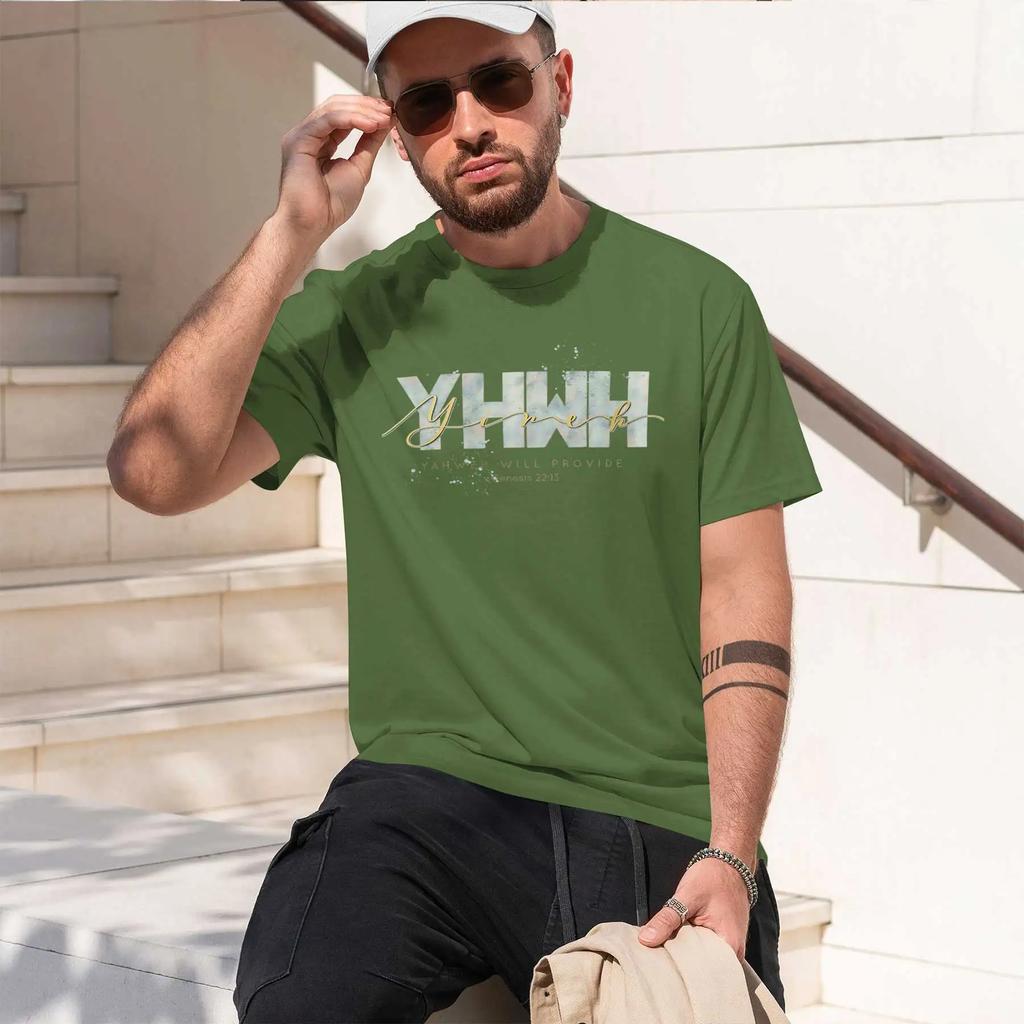 Yhwh 2026 New Fashion Heavyweight Hot Selling Retro Printed Pattern Fun Round Neck Tshirt For Daily Comfort
