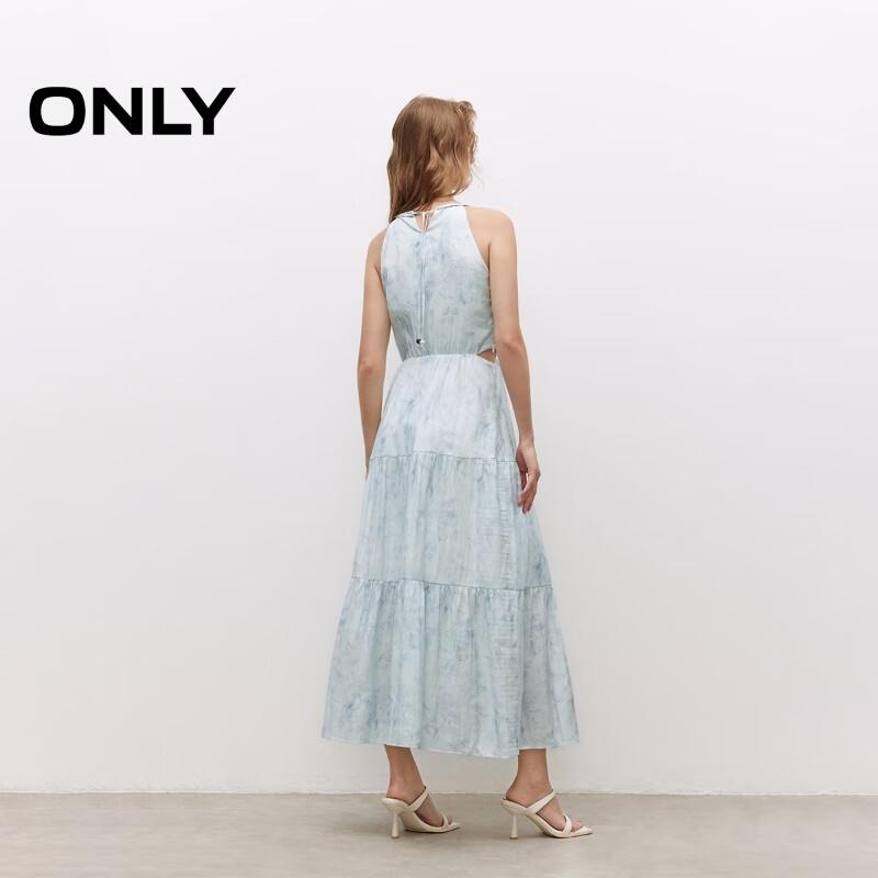 ONLY 2025 Floral Print V-Neck Tie-Front Midi Dress