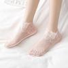 5Pairs Flower Transparent Tulle Socks Thin Tube Socks Women Fashion Mesh Lace Socks  Summer