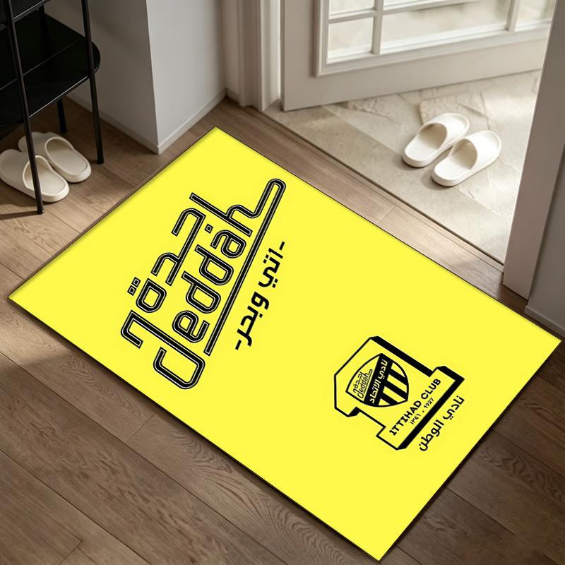 Al‑Ittihad FC A rug suitable for office chair areas living rooms and computer desks perfect for home offices and an ideal holiday gift