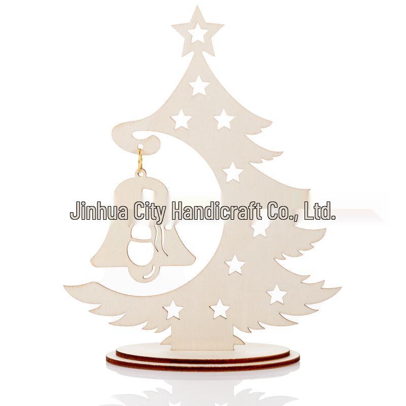 DIY Wooden Christmas Tree Desktop Ornaments Display Stand