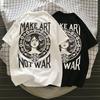 Summer Fashion Heavyweight Men's Retro English Letters 100% Pure Cotton Printed Round Neck High-quality Casual Fitness T-shirt