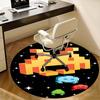 Space Invaders,Pixel Art Chair Mat Round Rug Office Carpet, Machine Washable, Non Slip, Suitable for Living Rooms, Bedrooms