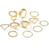 11-Piece Geometric Leaf Ring Set: Creative, Stylish Joint Rings for Women