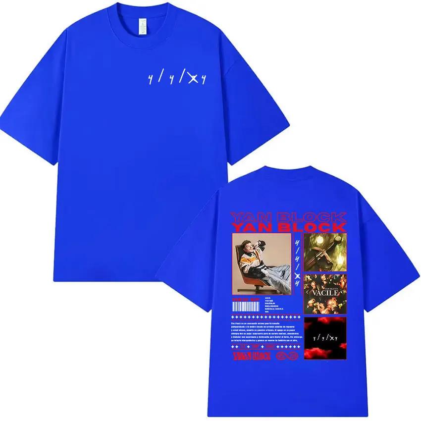 Rapper Yan Block 2025 New Album Graphic Tshirt Men Clothing Hip Hop Oversized Tee Shirt Vintage Oversized Short Sleeve Tshirts