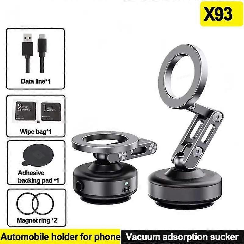 Magnetický držák telefonu X93 do auta pro Magsafe Skládací 360° rotace Silný magnetický vakuový elektrický adsorpční držák na smartphone Stojan pro iPhone