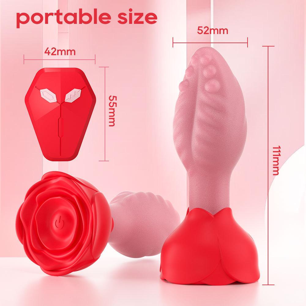 Rose Swing Remote-Control Silicone Vibrator Butt Plug for Men & Women - Anus Massage & Adult Sex Toy