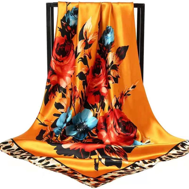 90 Large Silk Scarf for Women - Spring/Autumn Korean Style Satin Neckerchief, Mother's Day Gift