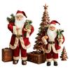 Festliche Heimdekorationen Weihnachten Weihnachtsmann Figur Stehende Claus Figur mit Geschenkesack Feiertagsgeschenk Ornamente Und Geschenkbox Dekoration für