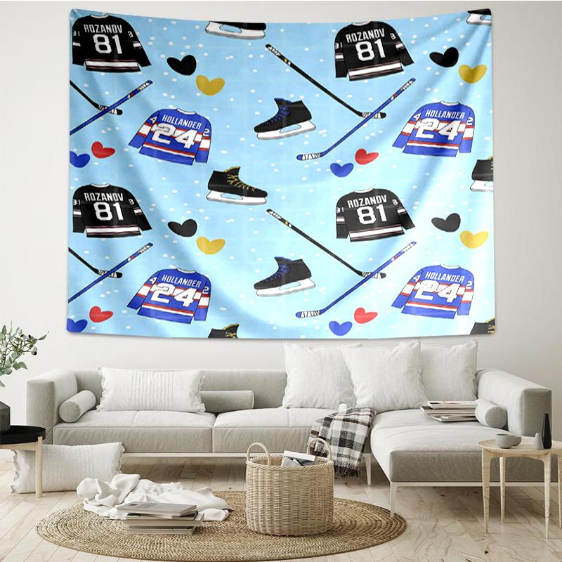 ice-hockey Print Tapestry, Backdrop, Easy Setup, Ideal for Bedroom, Office & Living Room, with Aesthetic Wall Hanging Decor.