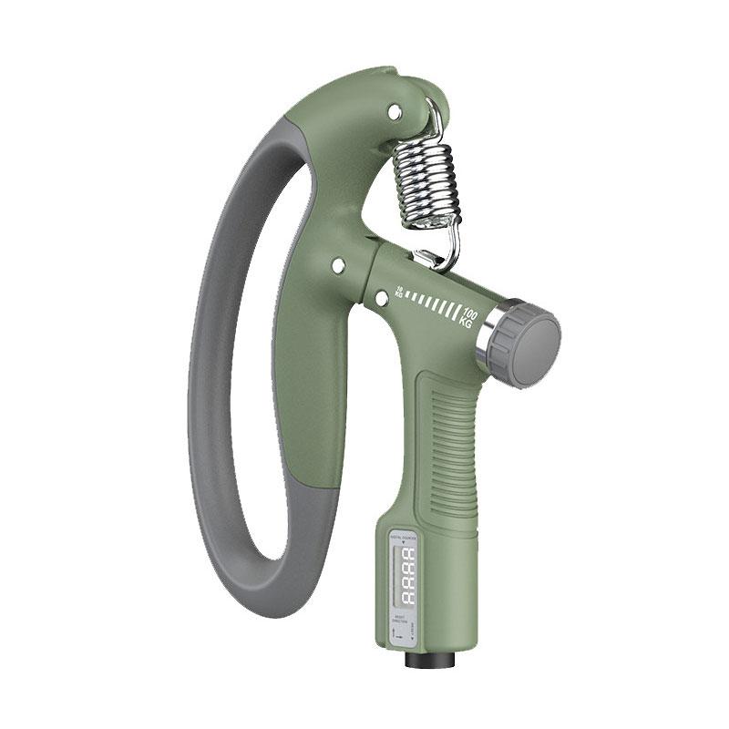 

Регулируемый усилитель хвата от 10 до 100 кг, электронный счетный сверхмощный усилитель хвата, тренажер для тренировки мышц запястья, оборудование для фитнеса зелёный