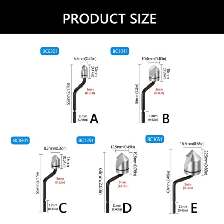 Multiple Material Compatible Handheld Chamfer Bit for Improved Processing Efficiency Smooth Finishing in Metal Woodwork