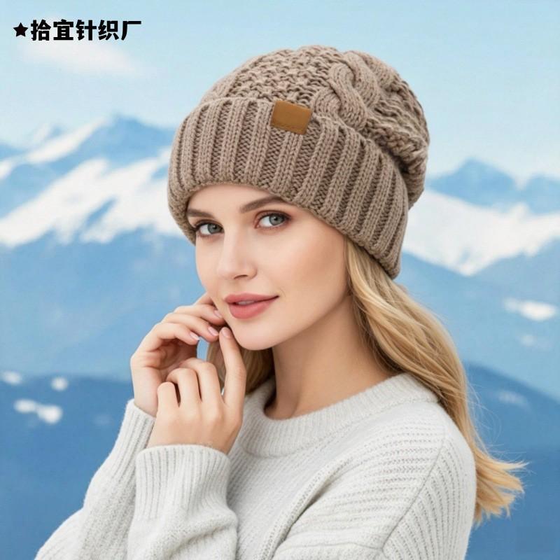 Womens Winter Knit Hat Scarf Set Warm Ear Protection Beanie Cold Weather Outdoor Use