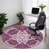 1pc Floral Ornament Carpet, Round Non Slip Durable Large Size Office Carpet, Suitable for Office