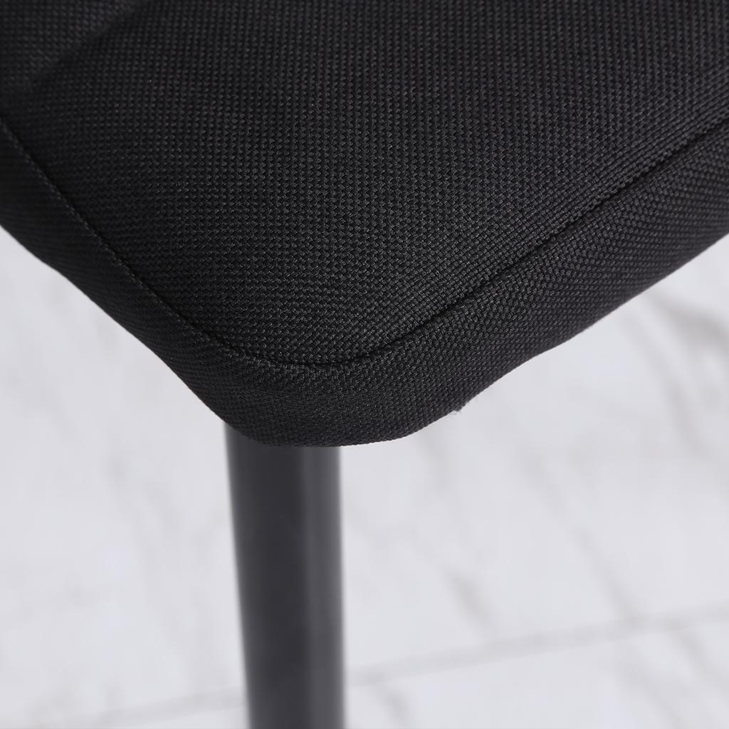 Set of 4 dining chairs kitchen chairs with high back metal legs and linen fabric 41x50x97cm black