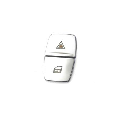 Para BMW Série 1 2 3 4 3GT 2014 2015 2016 2017 2018 2 peças ABS Cromado Interior do Carro Interruptor da Luz de Alerta Botão Adesivo Capa Acabamento