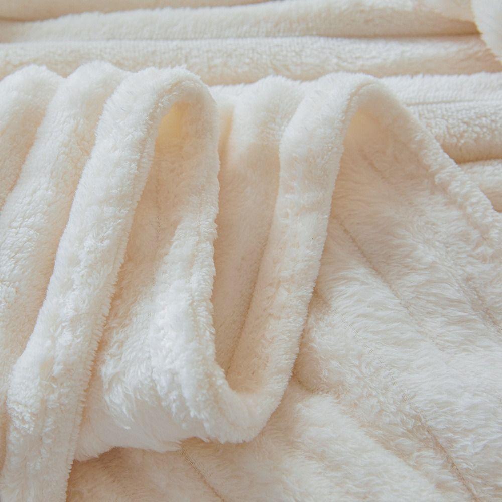 Double Sided Throw Blanket Warm Plush Striped Blankets New Conditioning Quilt