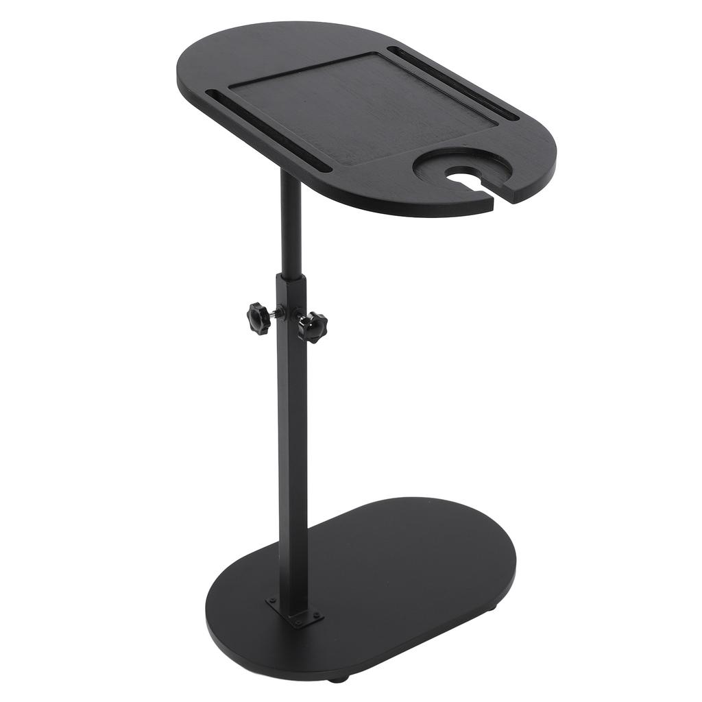 C Shaped Side Table Adjustable Height Versatile 360 Degree Rotation Wooden C Shaped Coffee Table