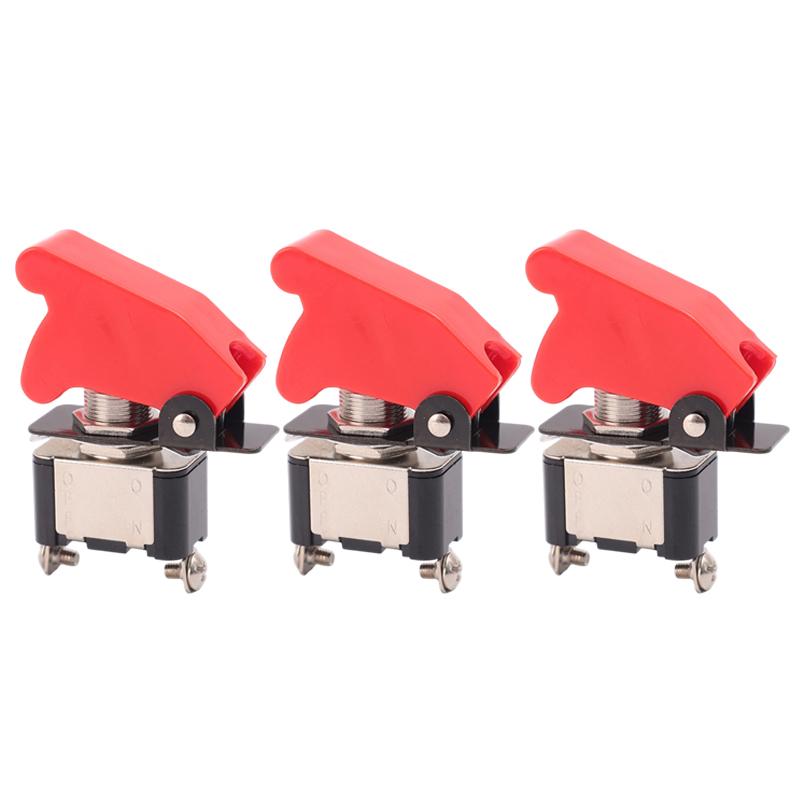 New KN3A-101 Toggle Rocker Switch LED Switch with Protective Cover Car Auto Cover LED Light Toggle Switch Control on/Off RED