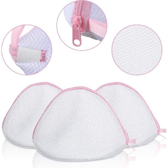 3 PCS Bra Washing Bags, Women Lingerie Bags Wash Large Bra Washing Bag Mesh Bras Washing Bag with Zipper for Laundry Machine Women Delicates