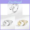 Star Shape Adjustable Ring For Women With Gold Plating And Cosmic Design