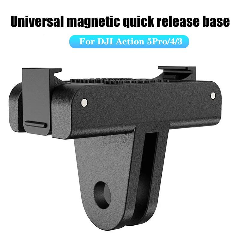 1/4 Thread Magnetic Quick Release Base Two Claw Adapter for DJI Action 5 Pro/4/3 - Stable Anti-Shake Fast Install Camera Accessory