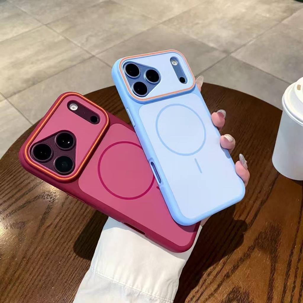 Applicable to iPhone18Promax two-color Phantom magnetic mobile phone case Apple 17 contrasting color large window 16 protective case