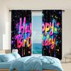 2 Pcs, Versatile Polyester Transparent Curtains for Home Decoration Vibrant Slime Graffiti for Use In Bedrooms and Living Rooms