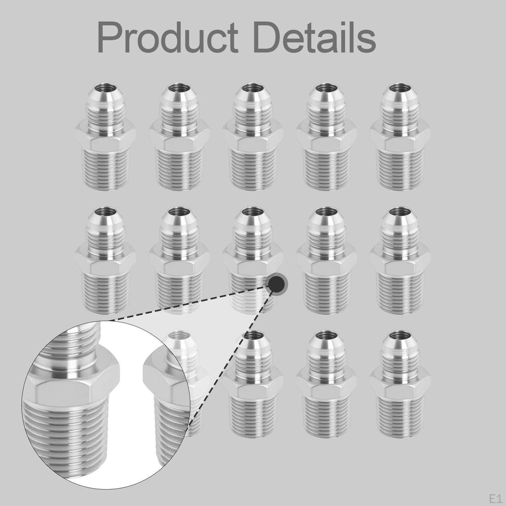 15Pcs Hydraulic Hose Adapters Jic 37° Straight Union Fitting Sturdy Replacement Spare Parts