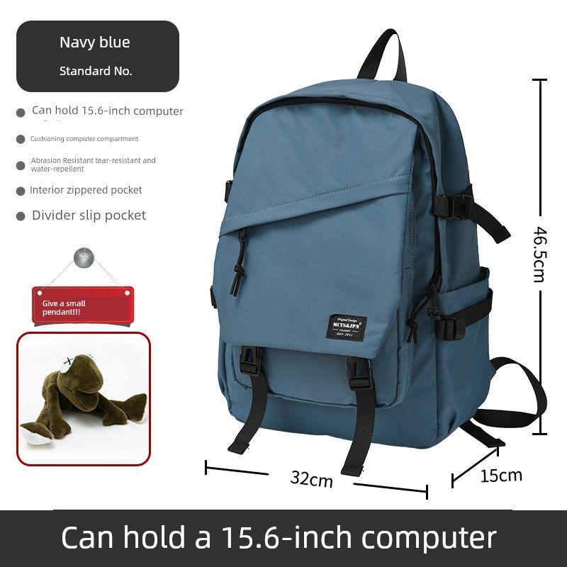 

Karayang Backpack Men s Simple and Versatile Large Capacity Computer Travel Backpack Women Junior High School High School and University (Small size) Blue [new preferential pendant]]