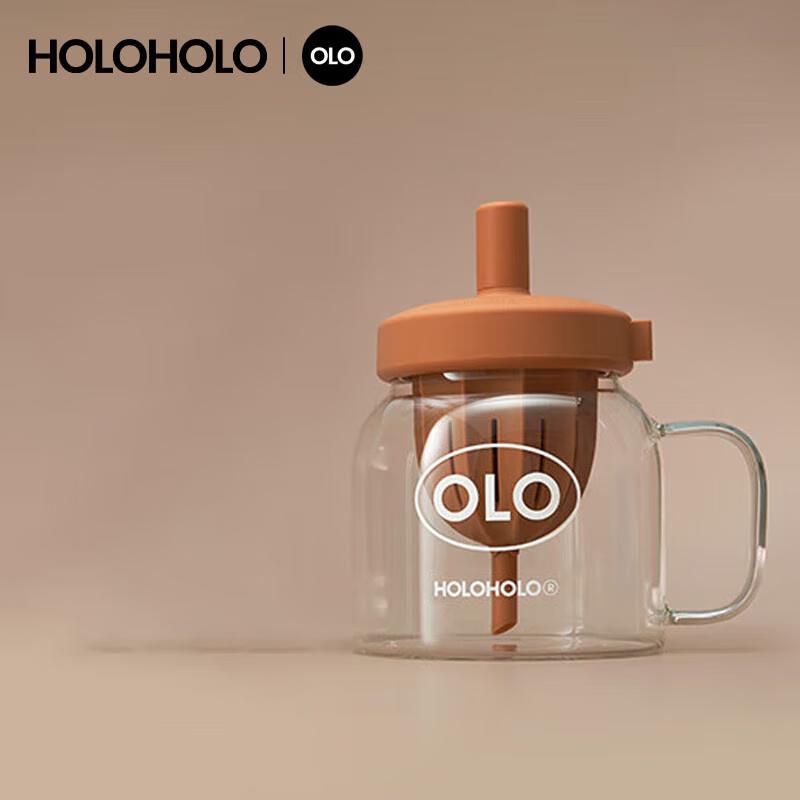 HOLOHOLO High Borosilicate Glass Acorn Tea Infuser Bottle with Straw