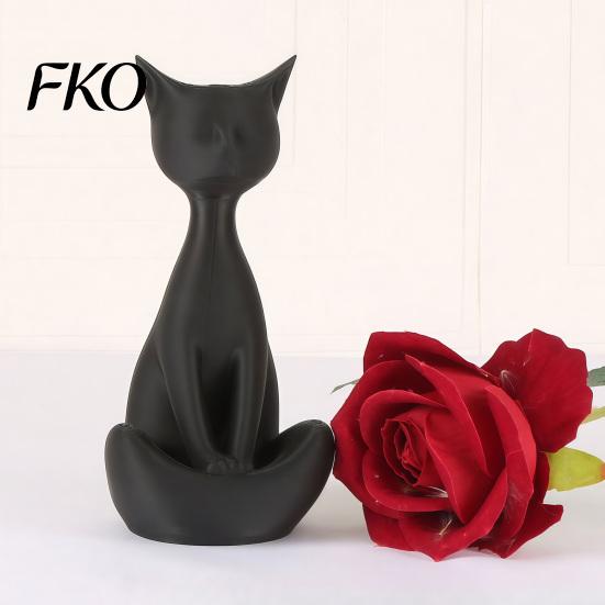 Mechanical Balance Cat Ornament 3D Printed Meditating Figurine, Modern Abstract Sculpture with Cross-Legged Pose, Collectible Art Piece Minimalist