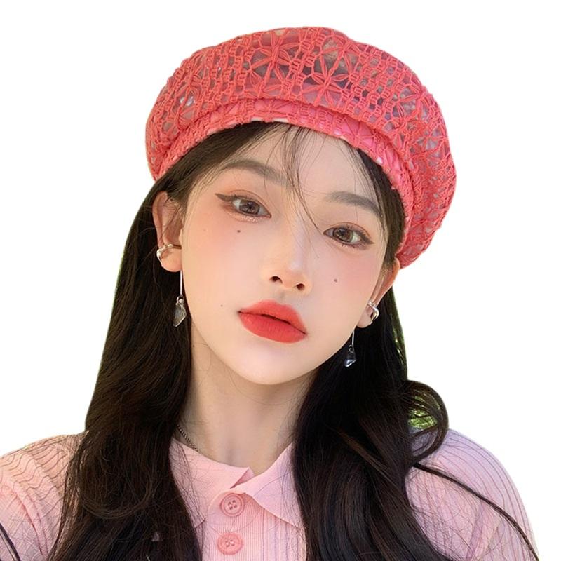 Damen Hüte Malerhut Atmungsaktiv Dünn Sommer Hohl Blumenmuster