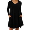 2026 Trendy European & American Style Long Sleeve Pocket Dress with Hot Stamping