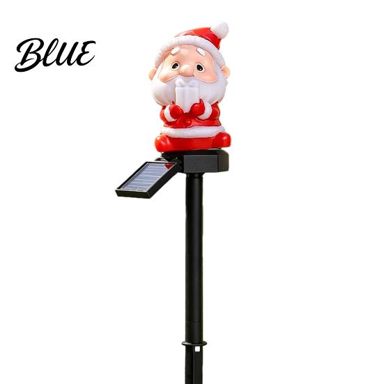 Outdoor Seasonal Atmosphere Lights Christmas Solar Stake Lights Santa Snowman Tree Figurine Lawn Powered Yard Gifts Waterproof Warm LED for