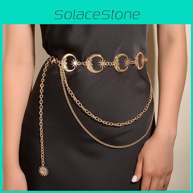Waist Chain Moon Two Layers Of Chains Versatile Accessories For Clothing Women