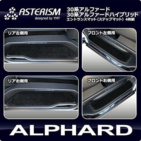 ASTERISM 30 Serie Alphard Benzin Fahrzeug Trittmatte mit Schwarz (Fester Klettverschluss) AST-30AL-STP-M-BK