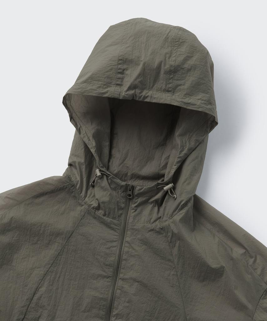 Musinsa Standard Woman Sheer Hooded Windbreaker Jacket [Warm Grey]