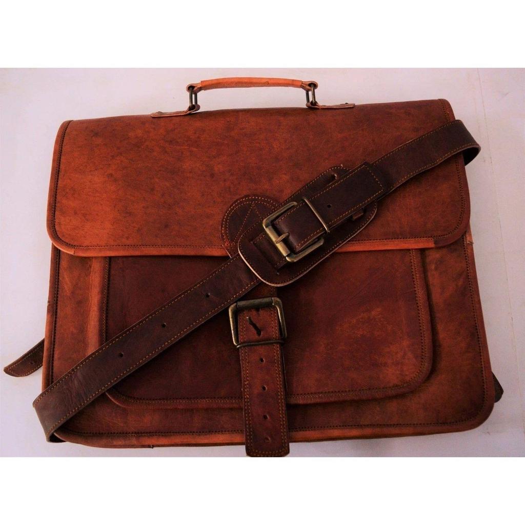 New Men's Leather Bag Messenger Laptop Shoulder Briefcase Handbag Satchel Brown